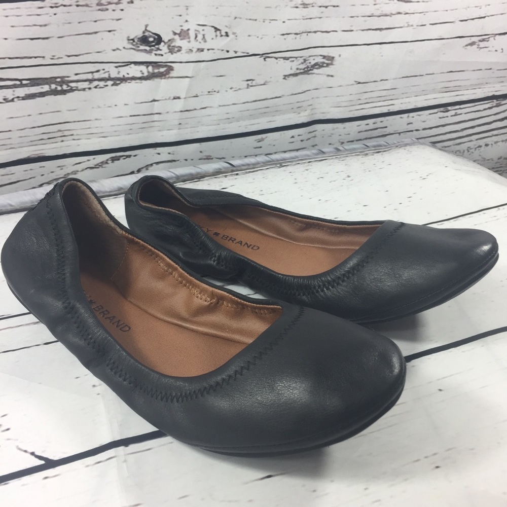 Luck Brand Emmie Flats size 8.5 Black ,brown shoe - Picture 3 of 5